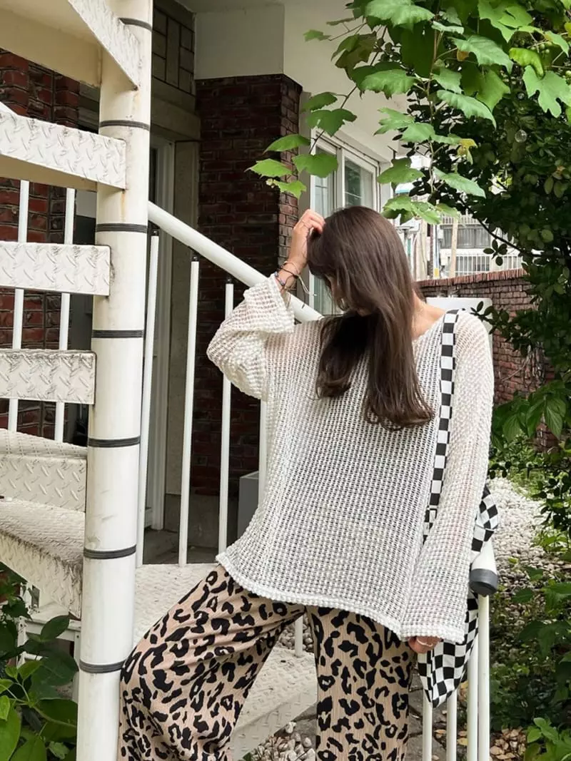 Dayday - Korean Women Fashion - #momslook - Square Knit Tee - 2