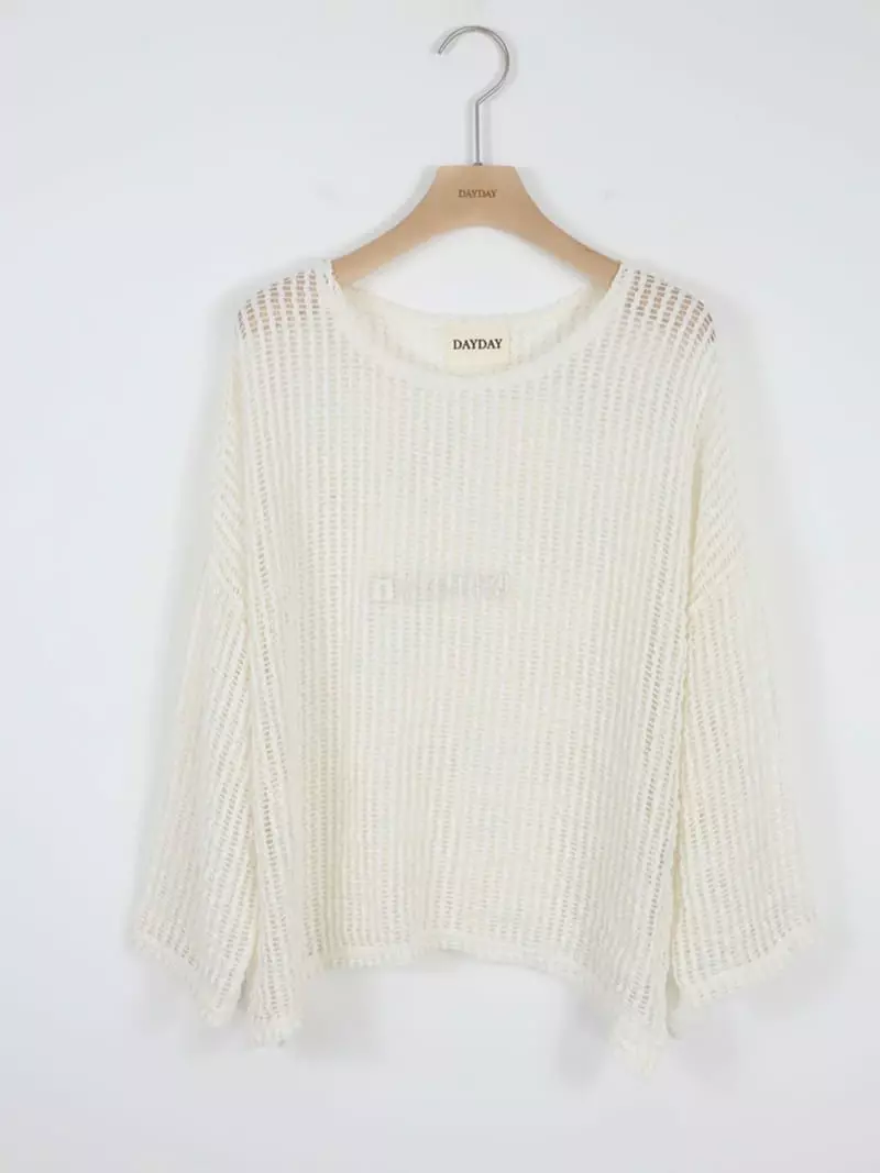 Dayday - Korean Women Fashion - #momslook - Square Knit Tee - 9