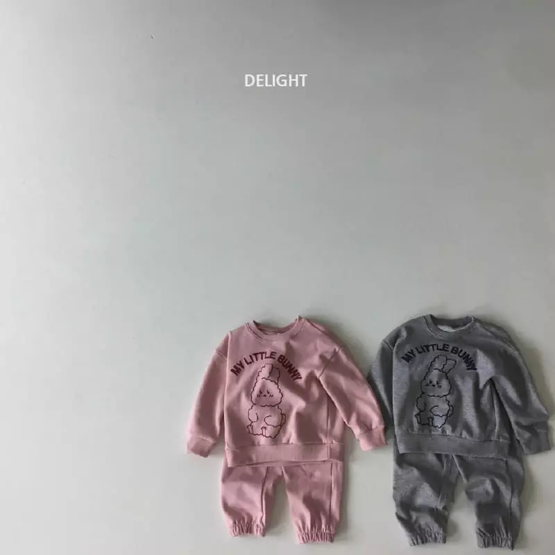 Delight - Korean Children Fashion - #Kfashion4kids - Embo Bunny Top Bottom Set - 2