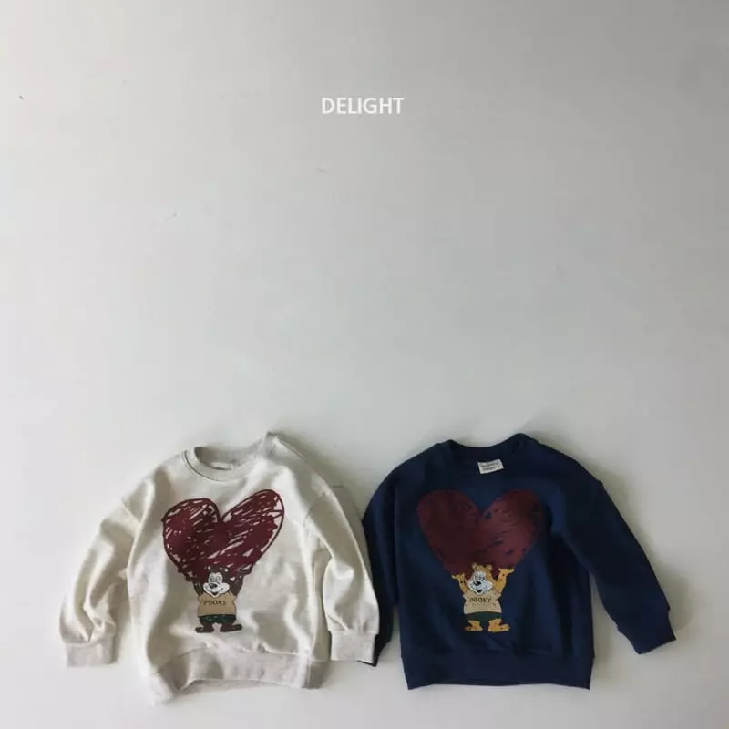 Delight - Korean Children Fashion - #childrensboutique - Heart Bear Top Bottom Set - 6