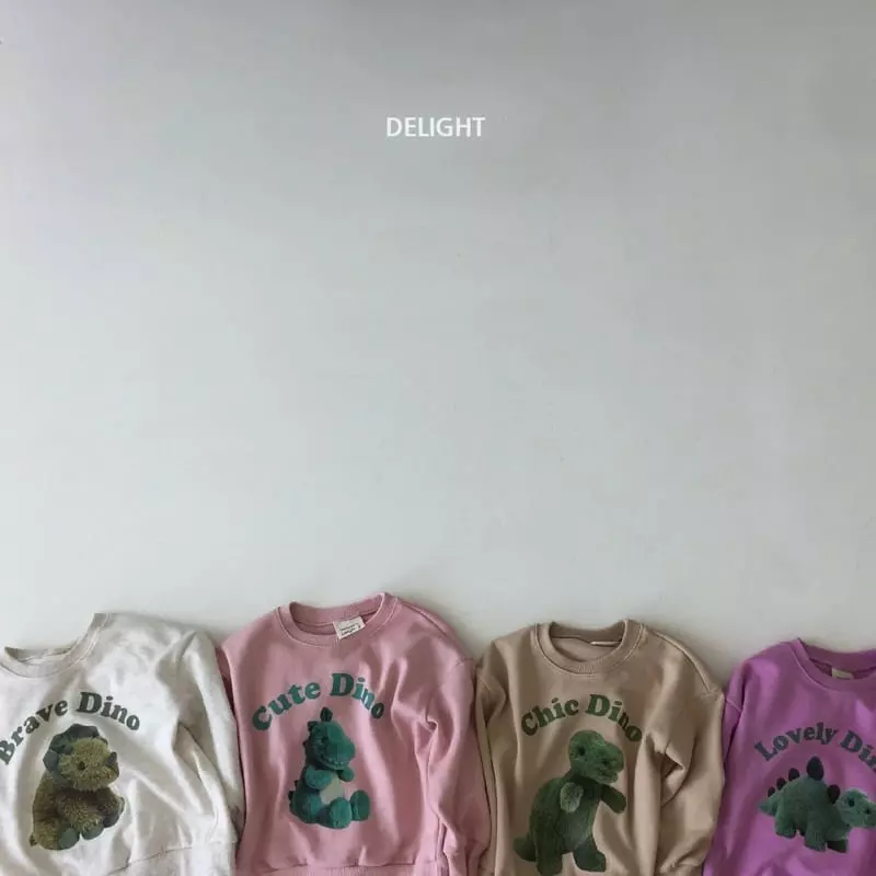 Delight - Korean Children Fashion - #childrensboutique - Patch Dino Top Bottom Set - 2