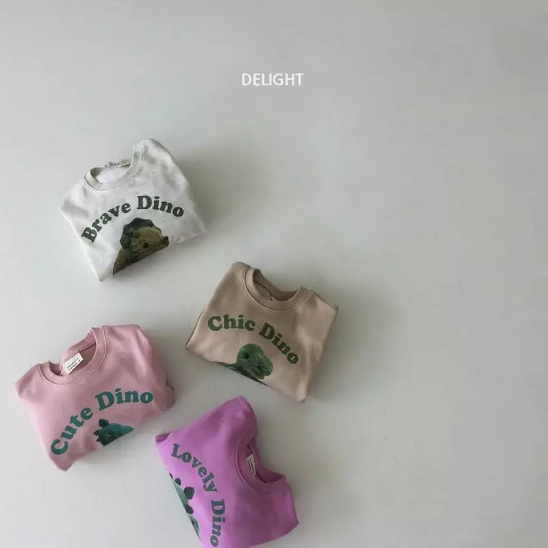 Delight - Korean Children Fashion - #designkidswear - Patch Dino Top Bottom Set - 4