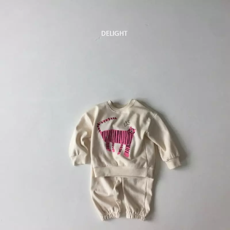 Delight - Korean Children Fashion - #fashionkids - Tiger And Butterfly Top Bottom Set - 10