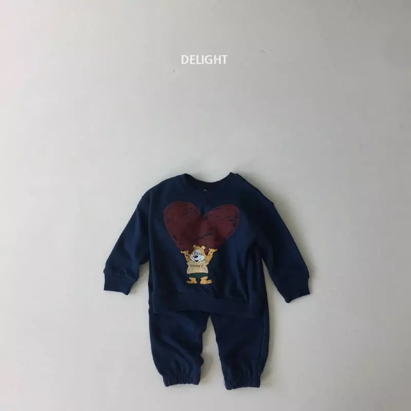 Delight - Korean Children Fashion - #fashionkids - Heart Bear Top Bottom Set - 9