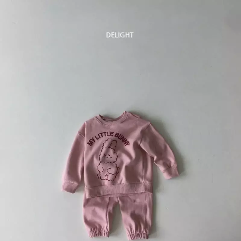 Delight - Korean Children Fashion - #stylishchildhood - Embo Bunny Top Bottom Set - 9