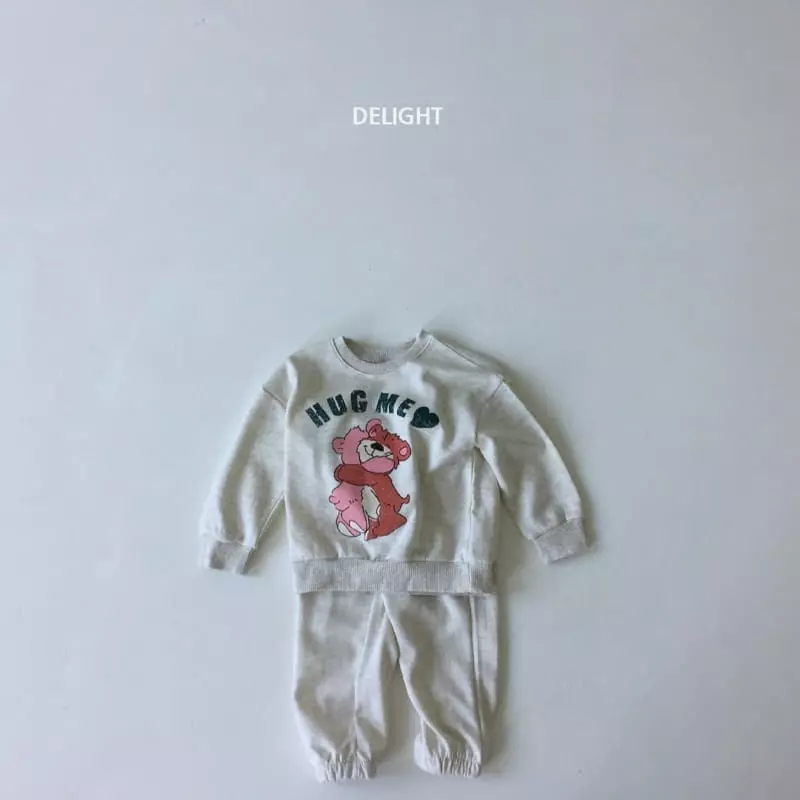 Delight - Korean Children Fashion - #toddlerclothing - Hug Bear Top Bottom Set - 9