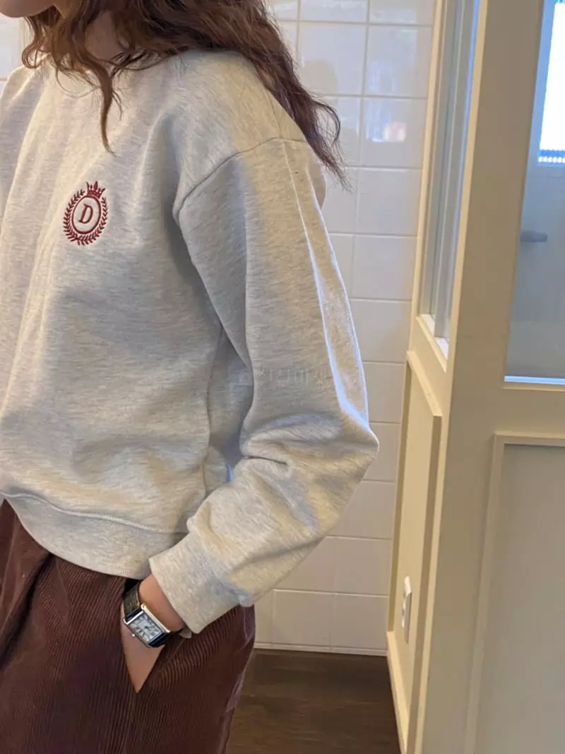 Denali - Korean Women Fashion - #momslook - D Embrodiery Sweatshirt - 3