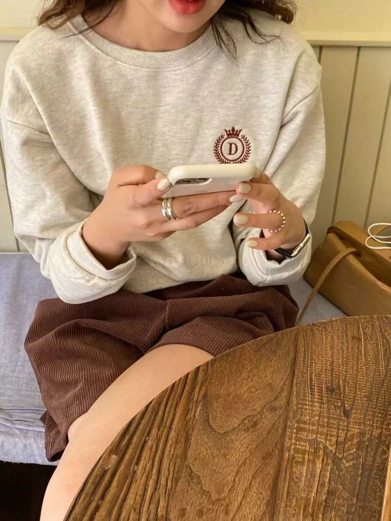 Denali - Korean Women Fashion - #momslook - D Embrodiery Sweatshirt - 7
