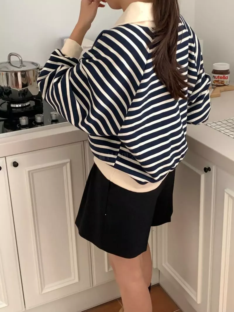 Denali - Korean Women Fashion - #romanticstyle - Fran Stripes Sweatshirt - 6