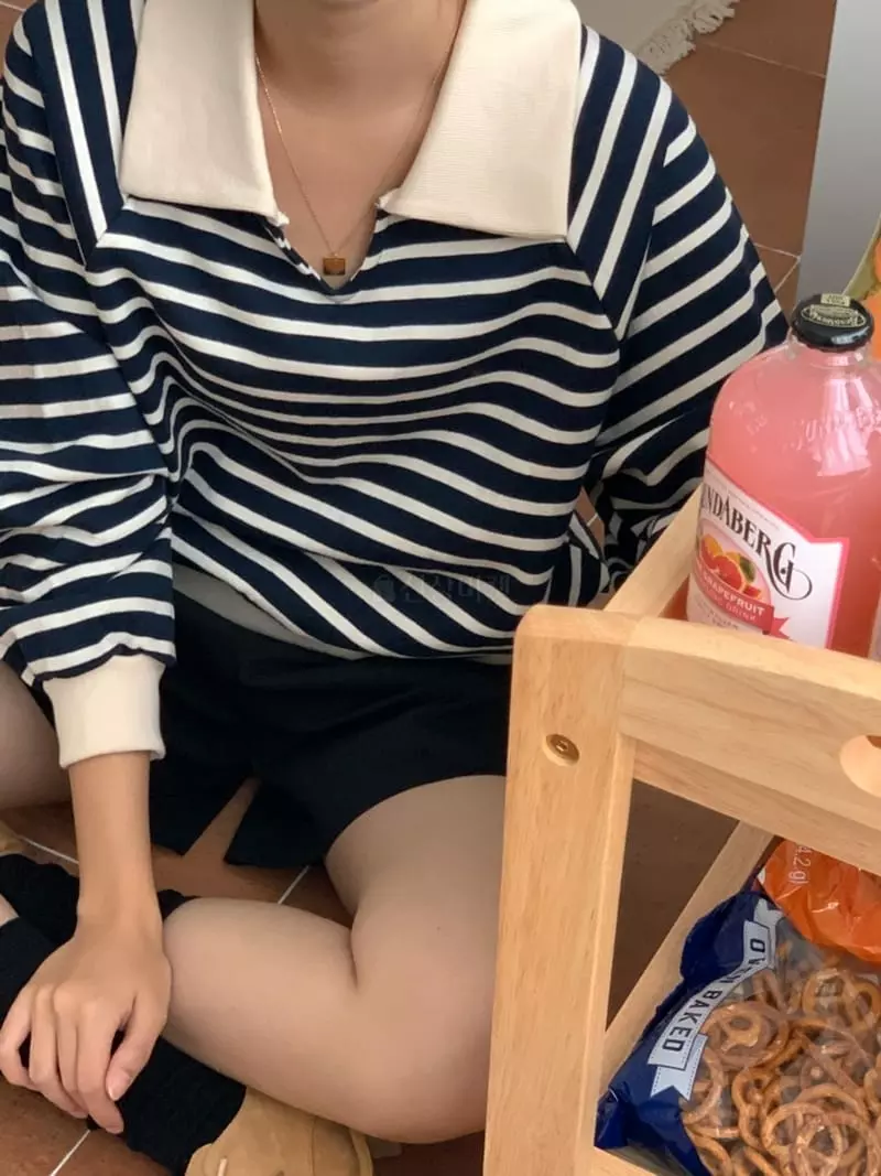 Denali - Korean Women Fashion - #thelittlethings - Fran Stripes Sweatshirt - 9