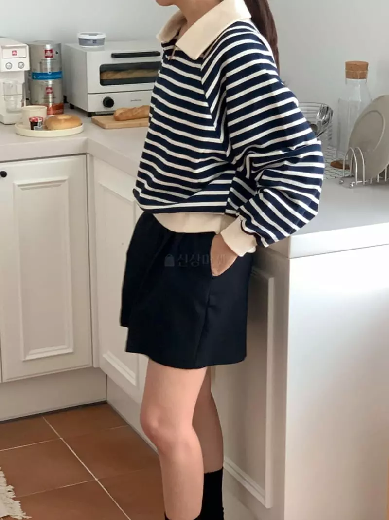 Denali - Korean Women Fashion - #vintageinspired - Fran Stripes Sweatshirt - 2