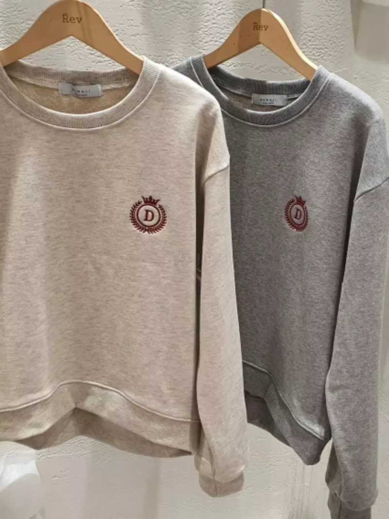 Denali - Korean Women Fashion - #womensfashion - D Embrodiery Sweatshirt - 12