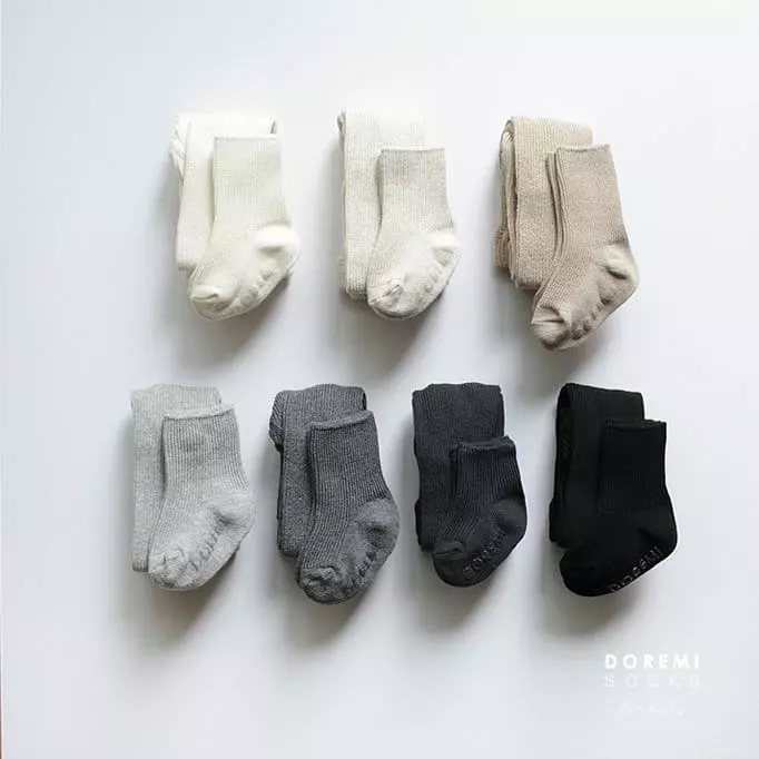 Doremi Socks - Korean Children Fashion - #designkidswear - Set Up Tights Charcoal - 9