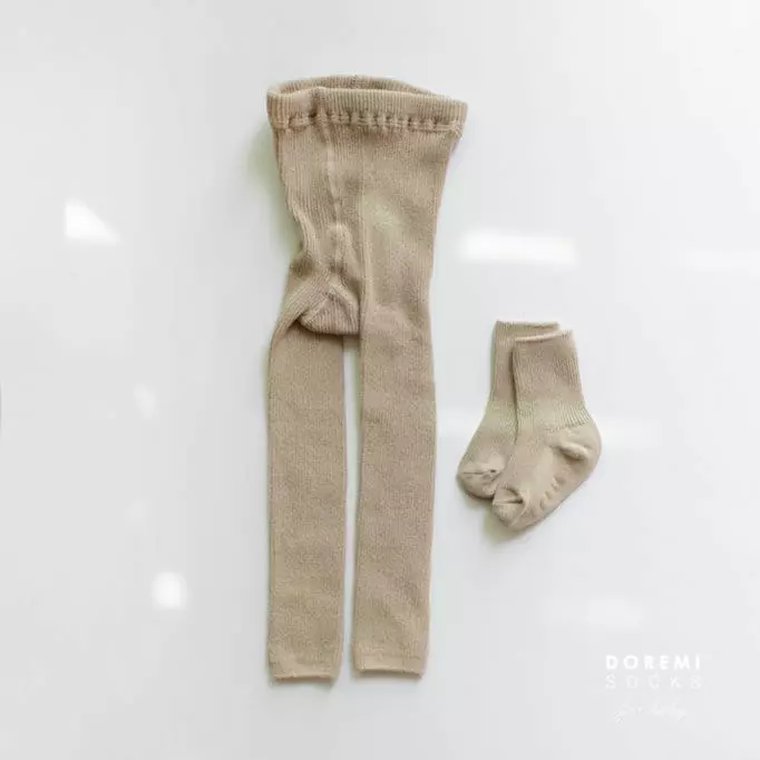 Doremi Socks - Korean Children Fashion - #designkidswear - Set Up Tights Beige - 2