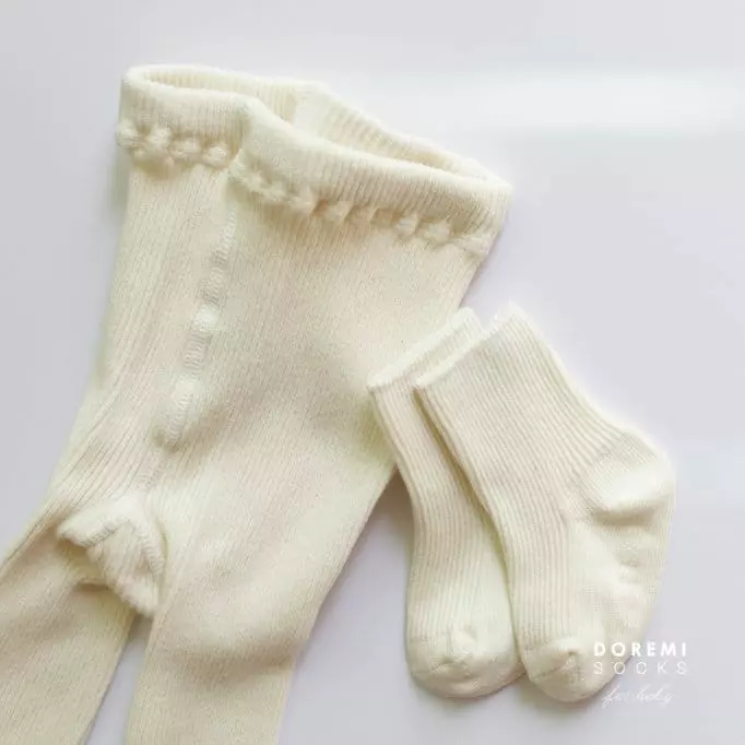 Doremi Socks - Korean Children Fashion - #kidsshorts - Set Up Tights Cream