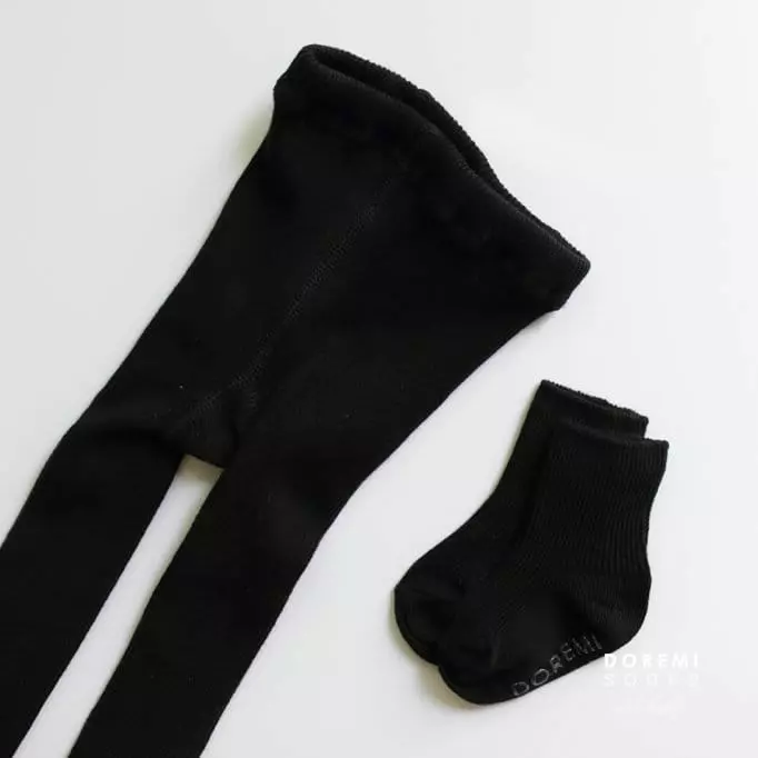 Doremi Socks - Korean Children Fashion - #kidsstore - Set Up Tights Rich Black