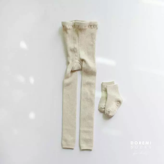 Doremi Socks - Korean Children Fashion - #littlefashionista - Set Up Tights Oatmeal - 2