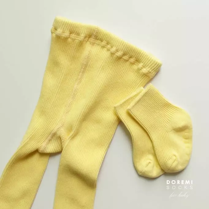 Doremi Socks - Korean Children Fashion - #minifashionista - Set Up Tights Lemon