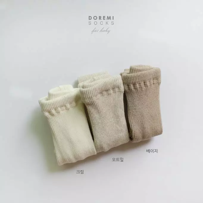 Doremi Socks - Korean Children Fashion - #stylishchildhood - Set Up Tights Oatmeal - 8