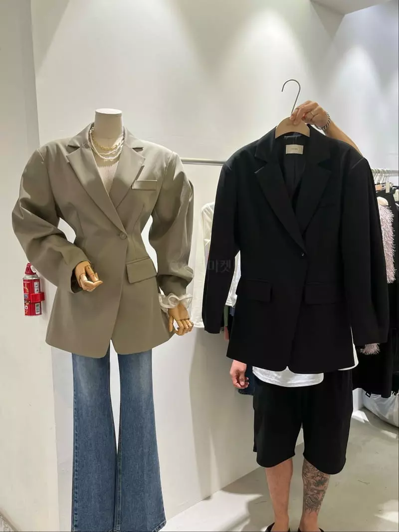 Douze - Korean Women Fashion - #womensfashion - Line Jacket - 4