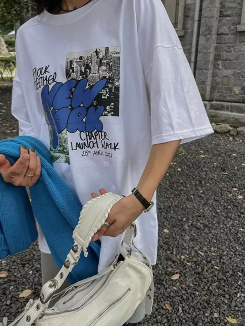 Douze - Korean Women Fashion - #momslook - New York Tee - 12