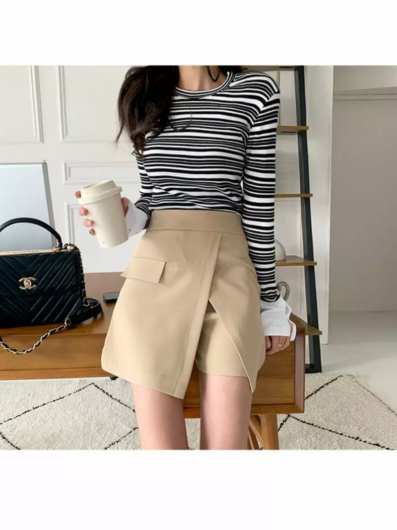 Douze - Korean Women Fashion - #momslook - Rib Tee - 10