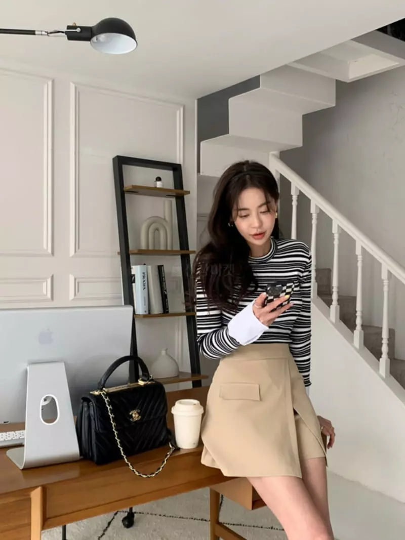 Douze - Korean Women Fashion - #momslook - Rib Tee - 6