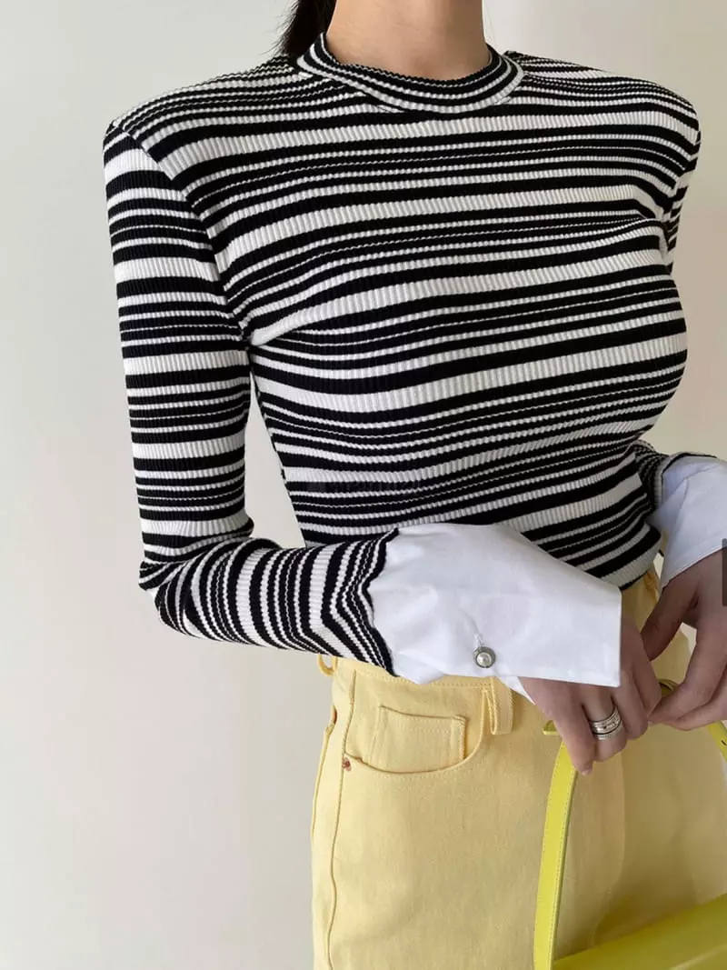 Douze - Korean Women Fashion - #womensfashion - Stripes Tee - 4