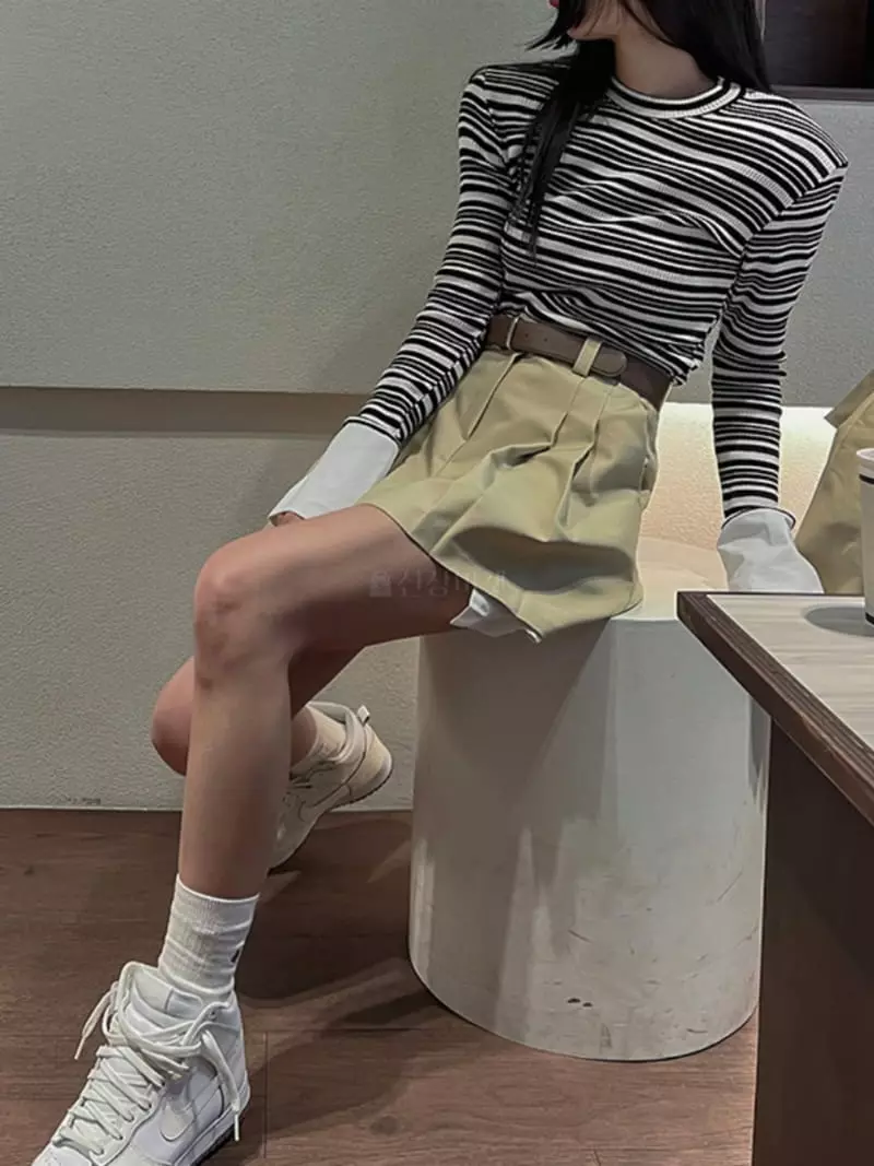 Douze - Korean Women Fashion - #womensfashion - Rib Tee