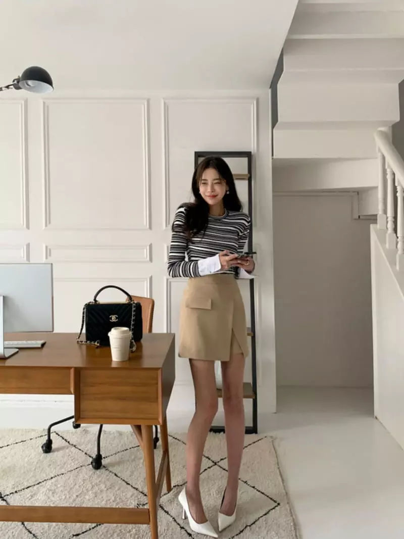 Douze - Korean Women Fashion - #womensfashion - Rib Tee - 9