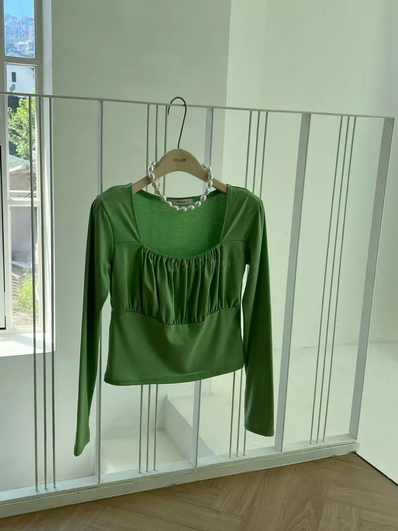 Douze - Korean Women Fashion - #momslook - Pop Up Shirring Tee - 4