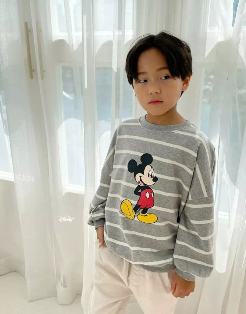 Dsaint - Korean Children Fashion - #Kfashion4kids - Line Mickey Stripes Sweatshirt - 6