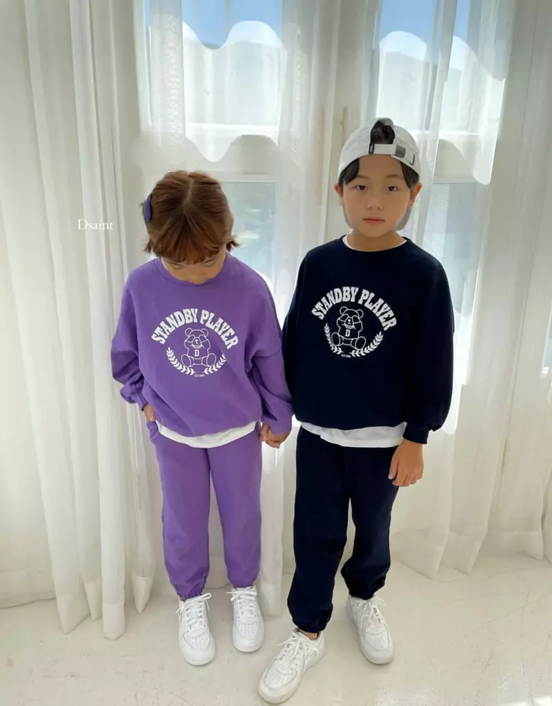 Dsaint - Korean Children Fashion - #childofig - Stand Bye Bear Top Bottom Set