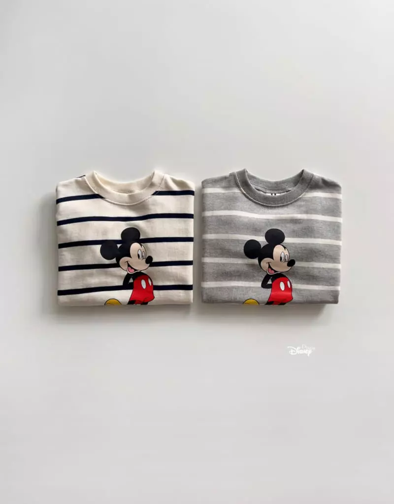Dsaint - Korean Children Fashion - #childofig - Line Mickey Stripes Sweatshirt - 11