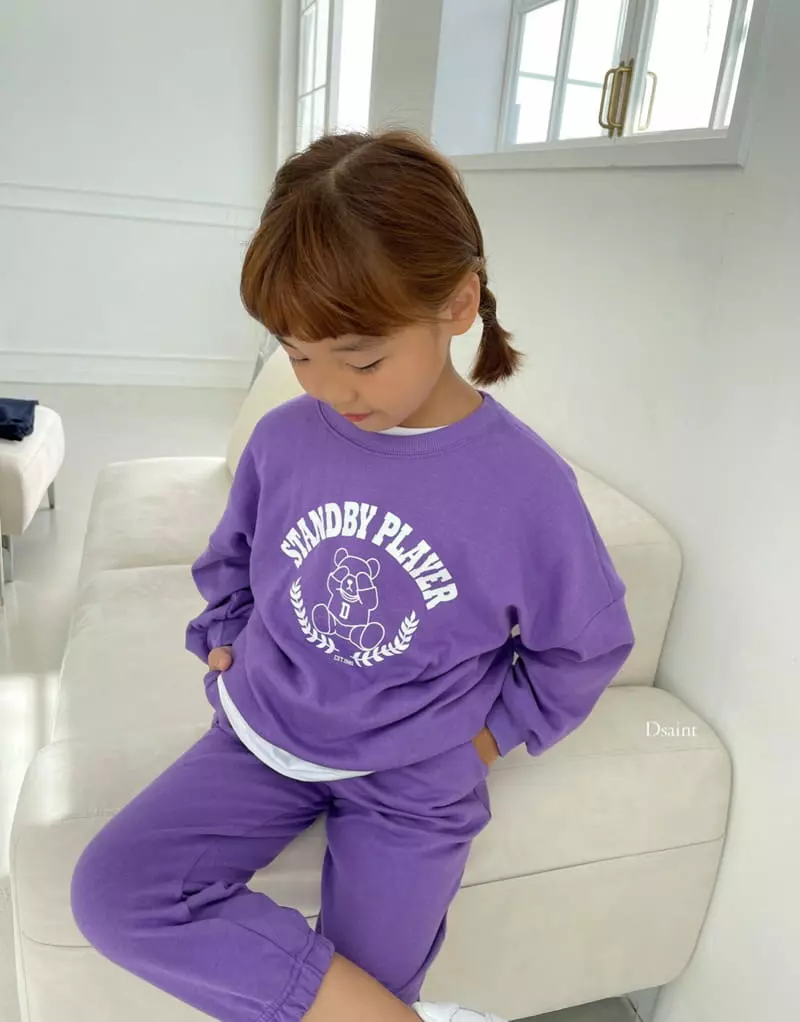 Dsaint - Korean Children Fashion - #childrensboutique - Stand Bye Bear Top Bottom Set - 2