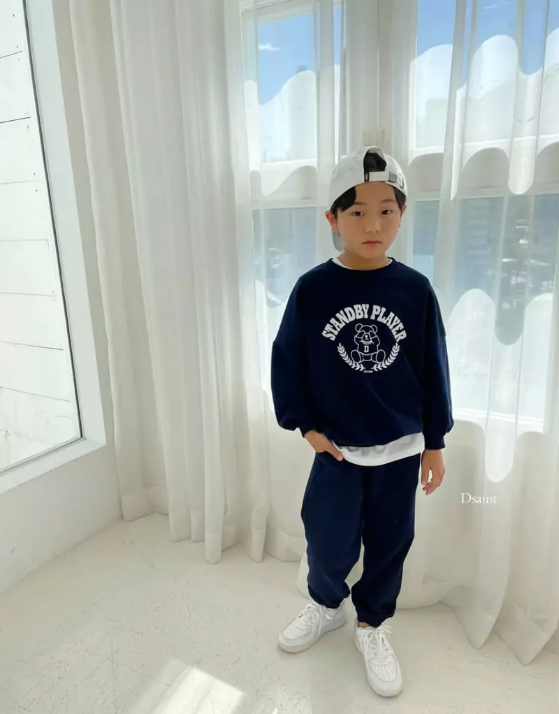 Dsaint - Korean Children Fashion - #designkidswear - Stand Bye Bear Top Bottom Set - 3