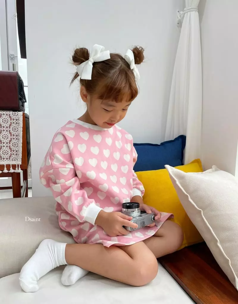 Dsaint - Korean Children Fashion - #discoveringself - Heart Slit One-piece