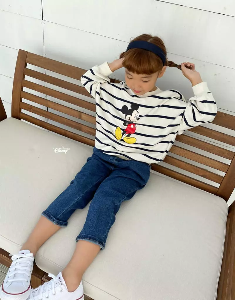 Dsaint - Korean Children Fashion - #fashionkids - Line Mickey Stripes Sweatshirt - 2