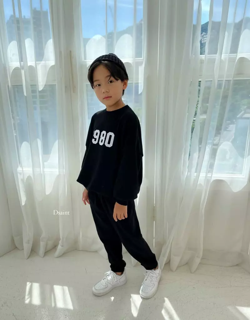 Dsaint - Korean Children Fashion - #kidsstore - 1980 Patch Embroidery Top Bottom Set - 5