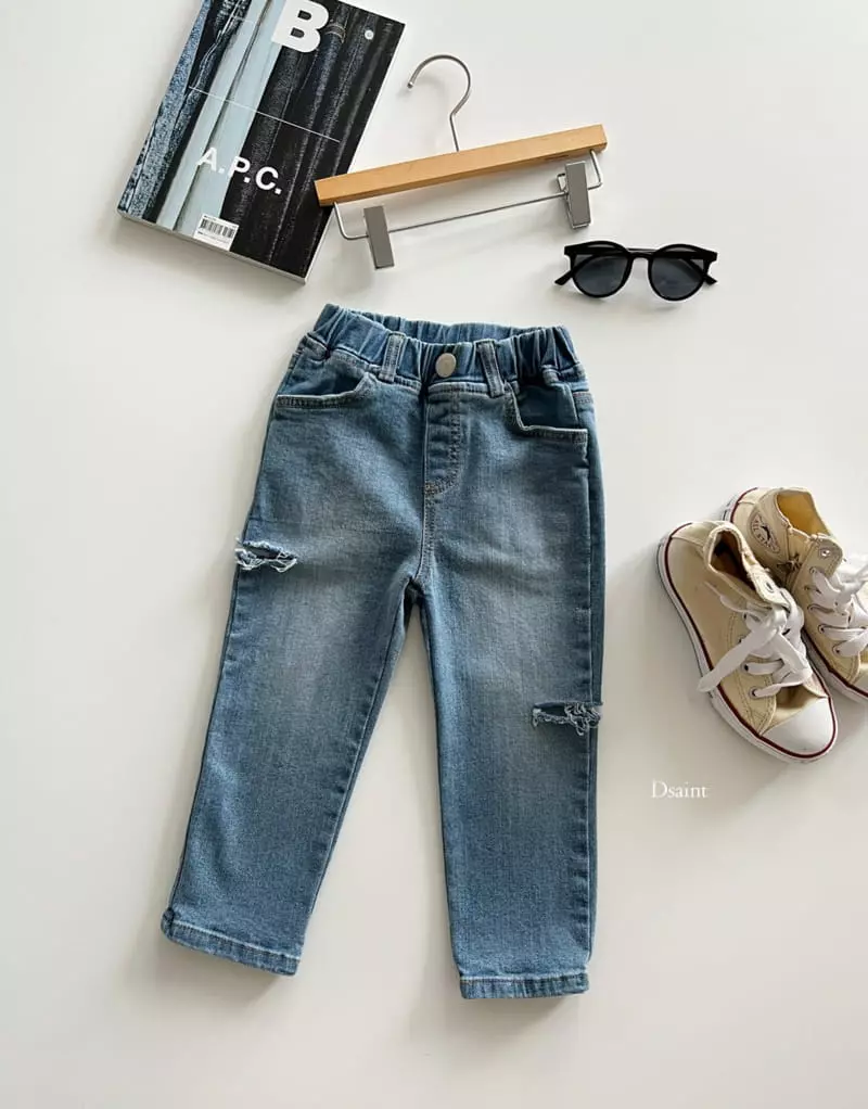 Dsaint - Korean Children Fashion - #kidsstore - Side Vintage Jeans - 2