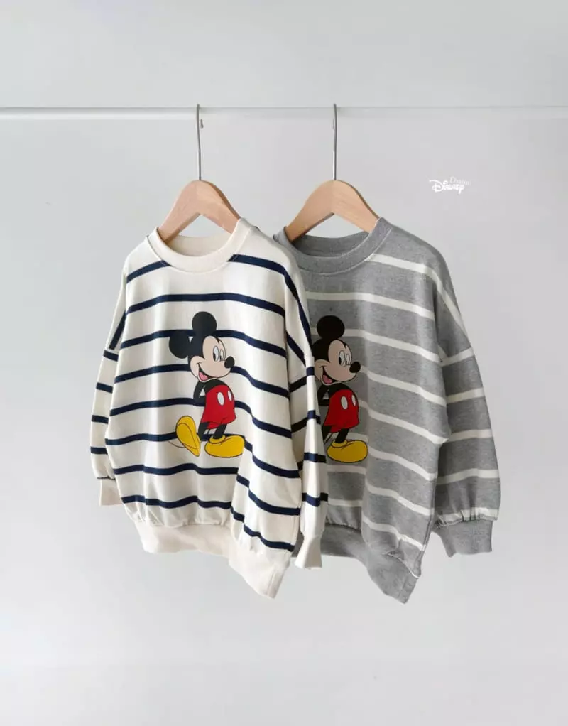 Dsaint - Korean Children Fashion - #kidzfashiontrend - Line Mickey Stripes Sweatshirt - 5
