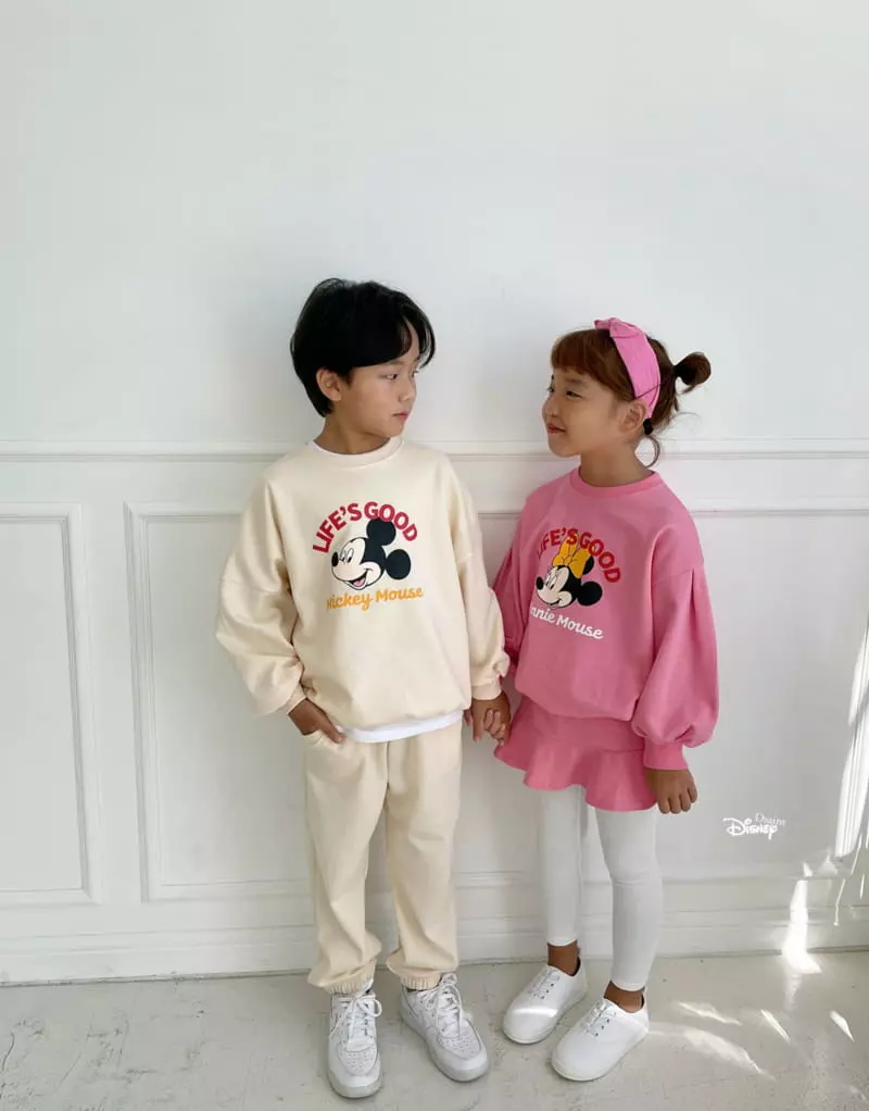 Dsaint - Korean Children Fashion - #kidzfashiontrend - Good Mickey Minnie Top Bottom Set - 2