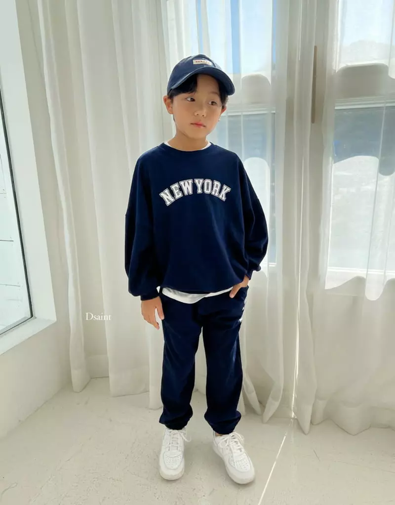 Dsaint - Korean Children Fashion - #littlefashionista - Line New York Top Bottom Set - 2