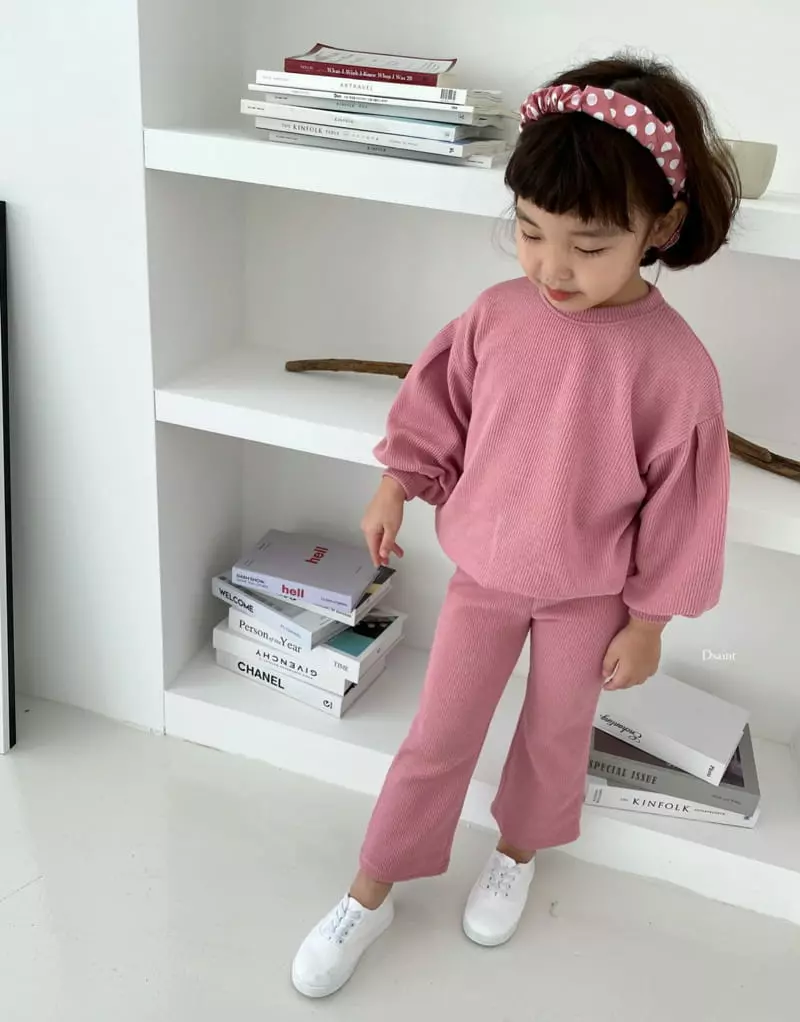 Dsaint - Korean Children Fashion - #littlefashionista - Lovely Knit Top Bottom Set - 3