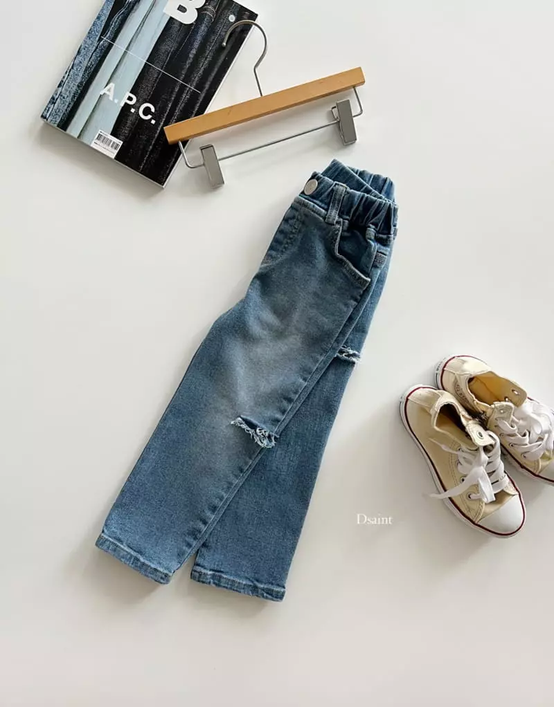 Dsaint - Korean Children Fashion - #littlefashionista - Side Vintage Jeans - 5