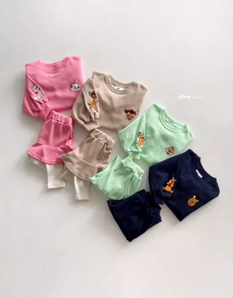 Dsaint - Korean Children Fashion - #magicofchildhood - Disney Friends Top Bottom Set - 2