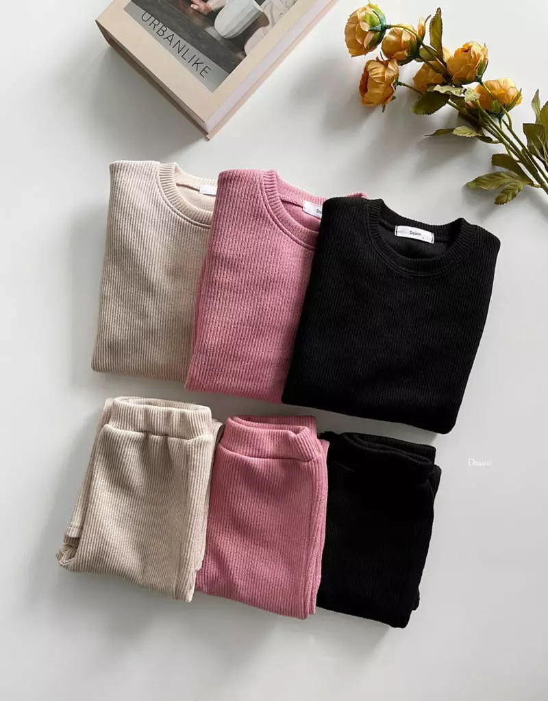 Dsaint - Korean Children Fashion - #todddlerfashion - Lovely Knit Top Bottom Set - 7