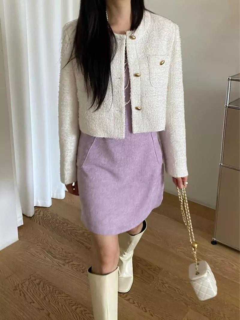 Duplo - Korean Women Fashion - #momslook - Pop Twid Jacket - 3