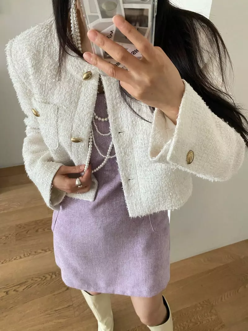 Duplo - Korean Women Fashion - #momslook - Pop Twid Jacket - 4