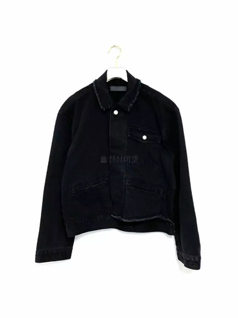 Earn - Korean Women Fashion - #momslook - Unbalance Washing Crop Denim Jacket - 8